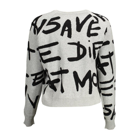 Desigual Gray Cotton Women Sweater