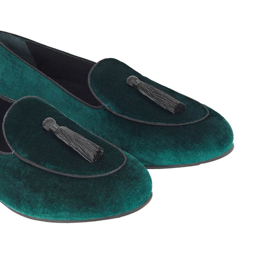 Charles Philip Green Velvet Loafer