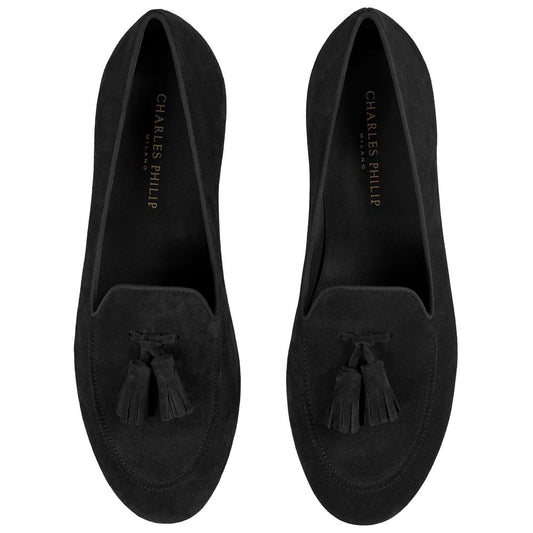 Charles Philip Black Calfskin Loafer