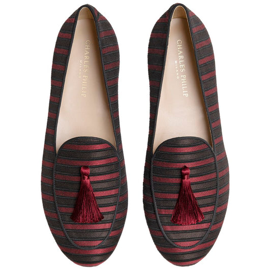 Charles Philip Red Silk Loafer