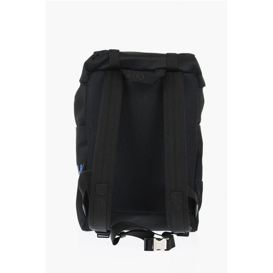 Off-White Perforated Nylon Hiking Backpack with Contrasting Details