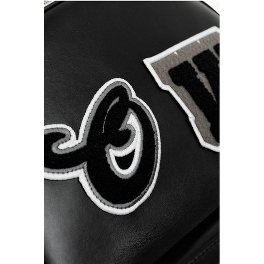 Off-White Leather ROUND VARSITY Backpack with Patches