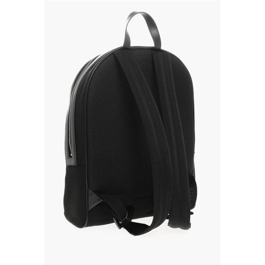 Off-White Solid Color Canvas Backpack with Embroidered Logo