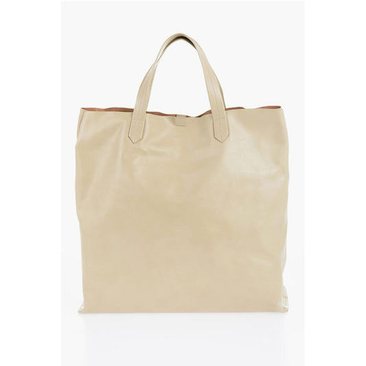 Jil Sander Beige Cowhide Tote Bag