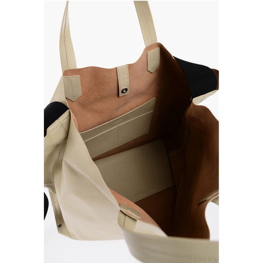 Jil Sander Beige Cowhide Tote Bag