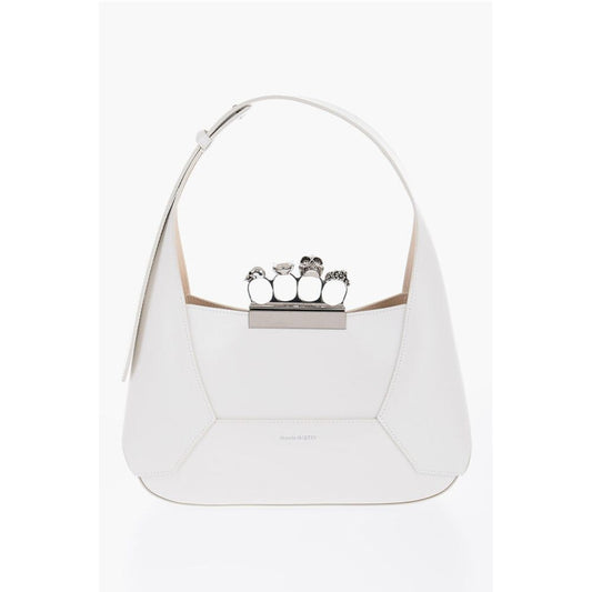 Alexander McQueen Saffiano Leather Hobo Bag with Jewellery Closure