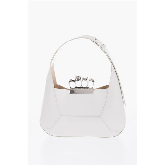 Alexander McQueen Saffiano Leather Hobo Bag with Jewellery Closure