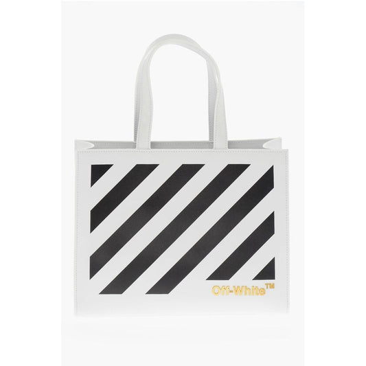 Off-White Leather Printed Tote Bag