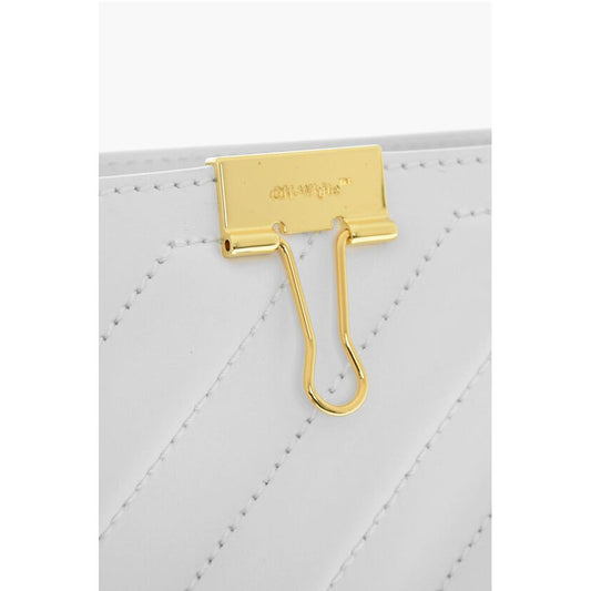 Off-White Leather CROSS Tote Bag with Golden Details