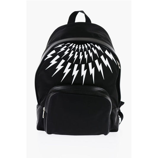 Neil Barrett Fabric FAIR-ISLE THUNDERBOLT Backpack