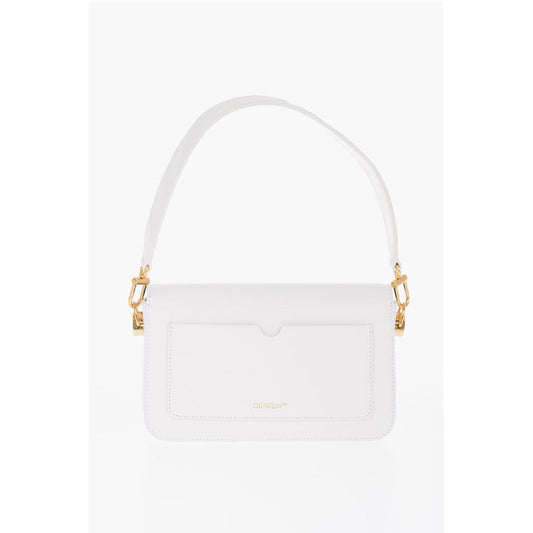Off-White Leather PLAIN BINDER Shoulder Bag with Golden Details