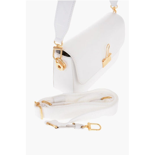 Off-White Leather PLAIN BINDER Shoulder Bag with Golden Details
