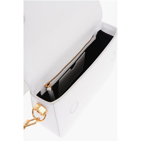 Off-White Leather PLAIN BINDER Shoulder Bag with Golden Details