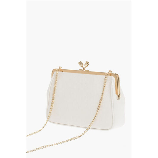 Moschino LOVE Solid Color Handbag with Printed Logo and Removable Cha
