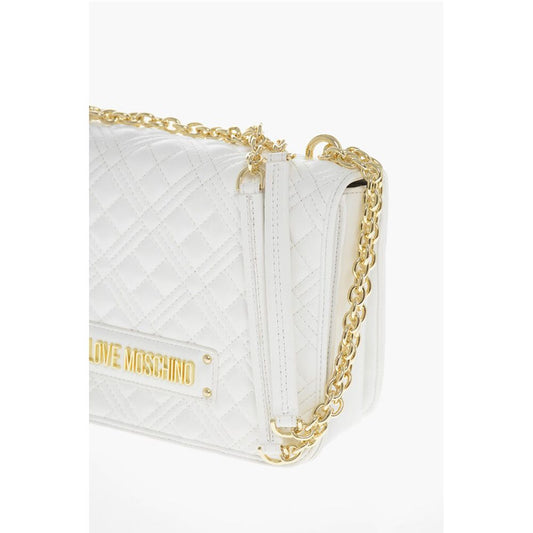 Moschino LOVE Faux Leather Quilted Shoulder Bag with LM on the back