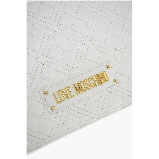 Moschino LOVE Faux Leather Quilted Shoulder Bag with LM on the back