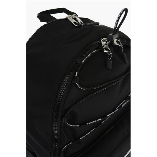 Versace JEANS COUTURE Solid Color Nylon Backpack with Logoed Detail
