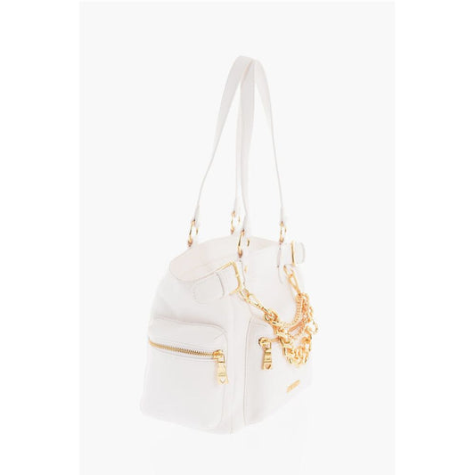 Moschino LOVE Faux Leather Shoulder Bag with Removable Golden Charm