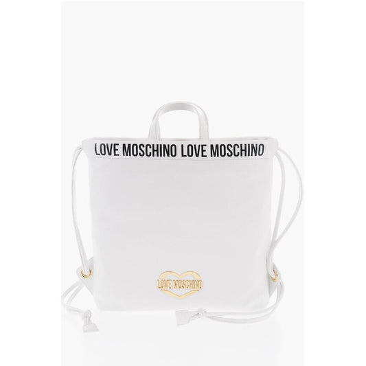 Moschino LOVE Faux Leather Handbag with Printed Logo