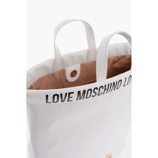 Moschino LOVE Faux Leather Handbag with Printed Logo