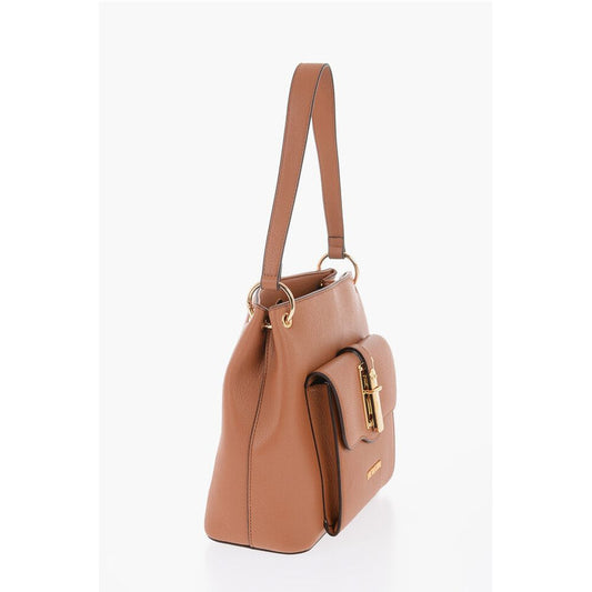 Moschino LOVE Faux Leather Shoulder Bag with Golden Details