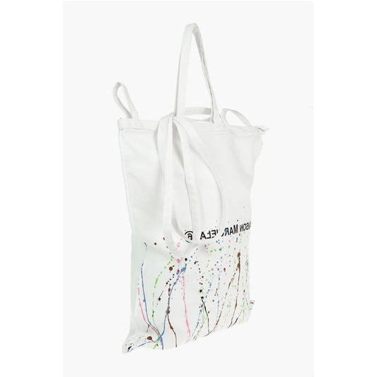 Maison Margiela MM6 Canvas Maxi Tote Bag in PAINT-SPLATTER Print with Logo