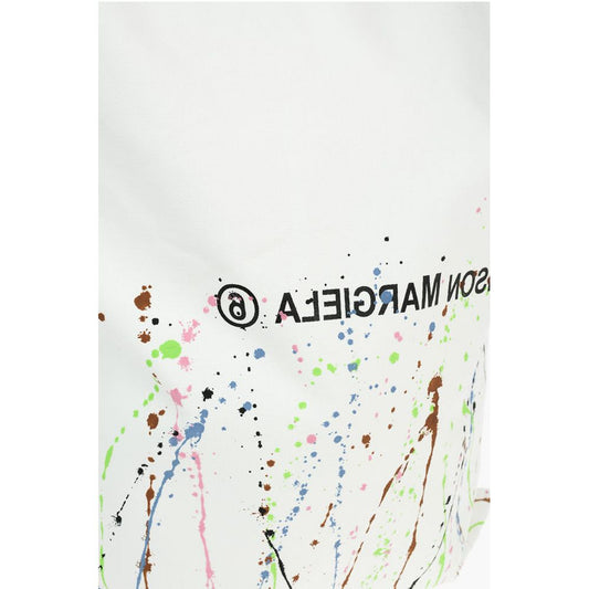 Maison Margiela MM6 Canvas Maxi Tote Bag in PAINT-SPLATTER Print with Logo