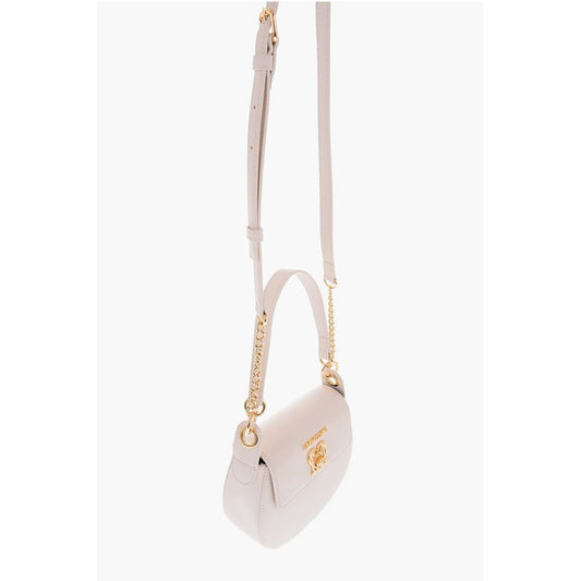 Moschino LOVE Faux Leather Mini Saddle Bag with Golden Closure Turn L