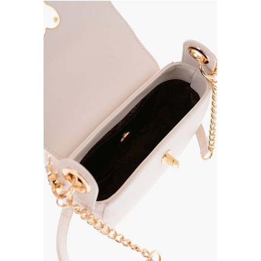 Moschino LOVE Faux Leather Mini Saddle Bag with Golden Closure Turn L