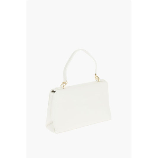 Moschino LOVE Faux Leather Bag with Front Monogram and Turn Lock Clos