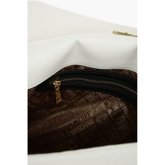 Moschino LOVE Faux Leather Bag with Front Monogram and Turn Lock Clos