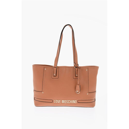Moschino LOVE golden logo faux leather tote bag