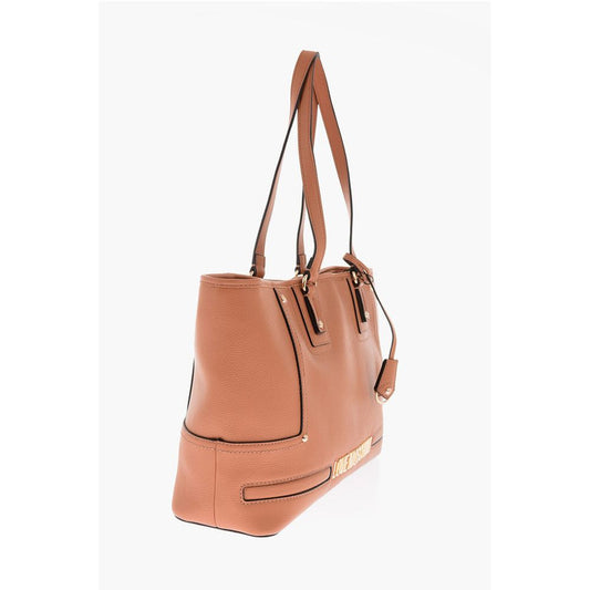 Moschino LOVE golden logo faux leather tote bag