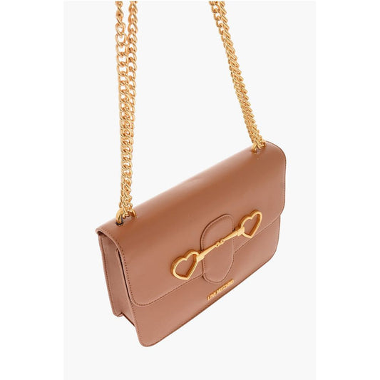 Moschino LOVE chain shoulder strap faux leather bag