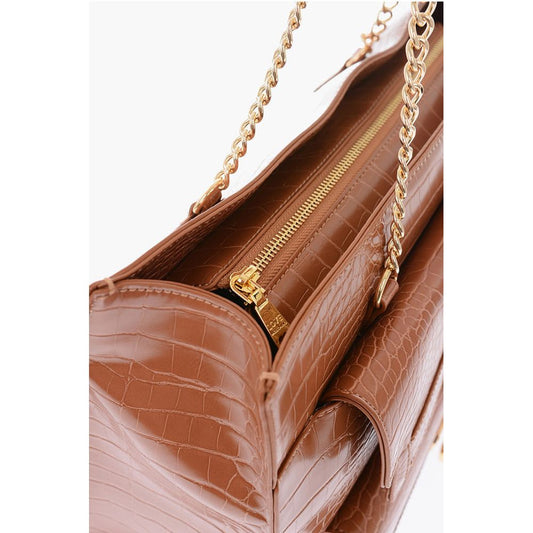Moschino LOVE Crocodile Effect Faux Leather Tote Bag