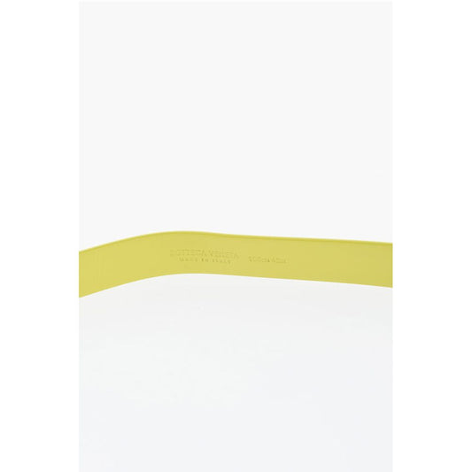 Bottega Veneta Leather Belt with Silver-Tone Triangle Buckle 20mm