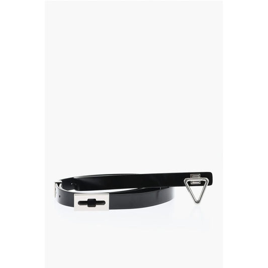 Bottega Veneta Brushed Leather Adjustable Belt with Triangle Buckle 20mm