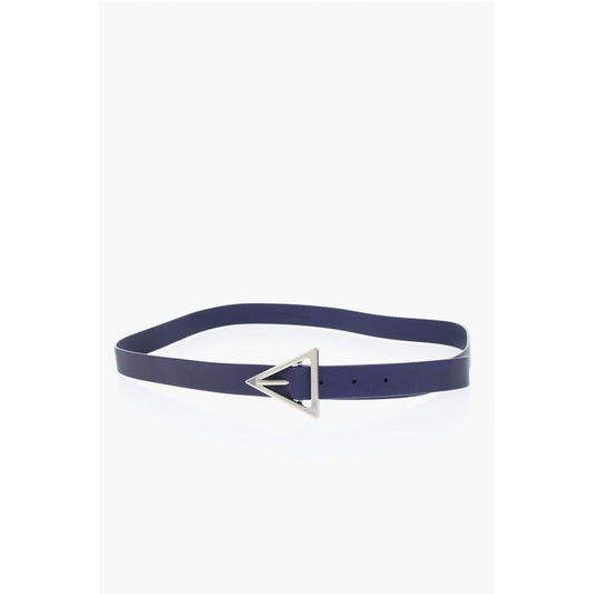Bottega Veneta Solid Color Leather Belt with Triangle Buckle 25mm
