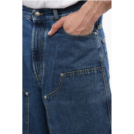 Palm Angels Multipocketed Mid Wash Denim Shorts