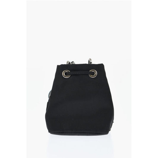 Prada Nylon Studded Pouch with Rhinestones