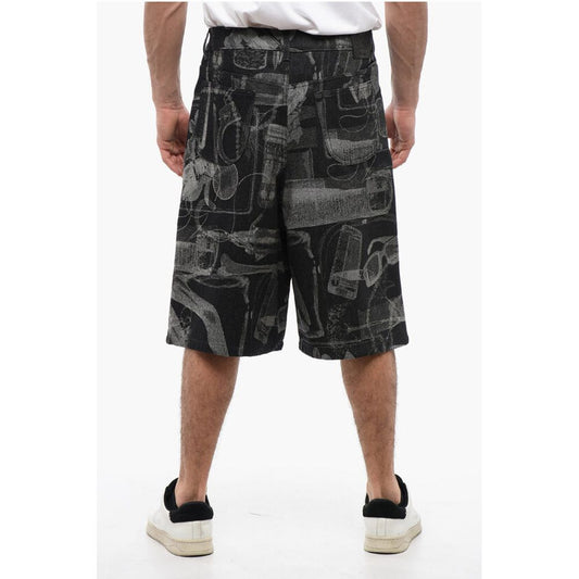 Off-White High Waisted Jacquard XRAY Denim Shorts