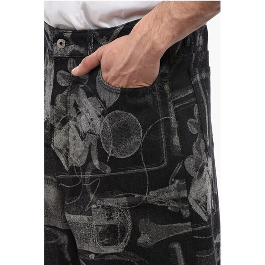 Off-White High Waisted Jacquard XRAY Denim Shorts