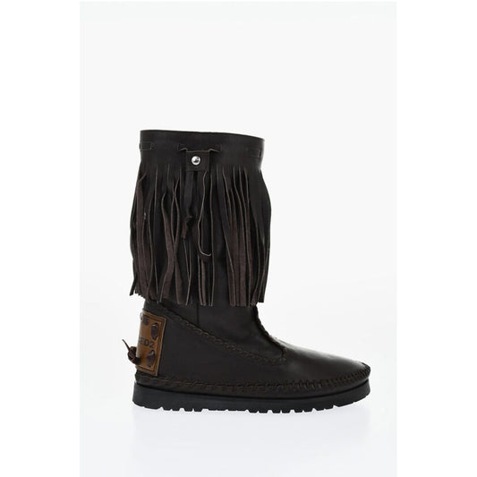 Dsquared² Leather FRINGES Mid Boots