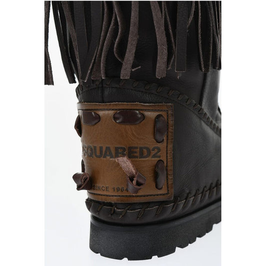 Dsquared² Leather FRINGES Mid Boots