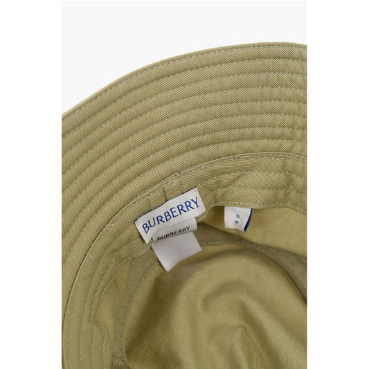 Burberry Solid Color Bucket Hat with Embroidered Logo