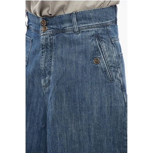 Etro Flared Fit Denim Shorts with Belt Loops