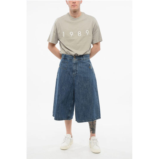 Etro Flared Fit Denim Shorts with Belt Loops