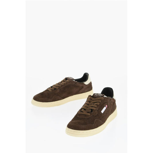 Autry Fuzzy Suede Sneakers with Contrasting Logo