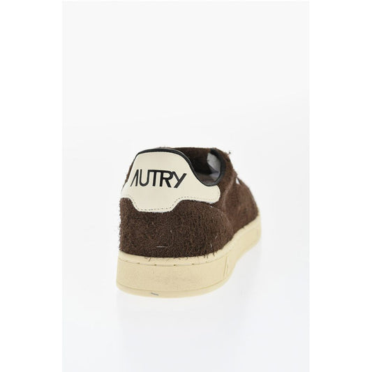 Autry Fuzzy Suede Sneakers with Contrasting Logo