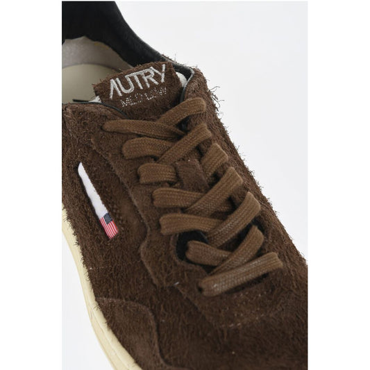 Autry Fuzzy Suede Sneakers with Contrasting Logo